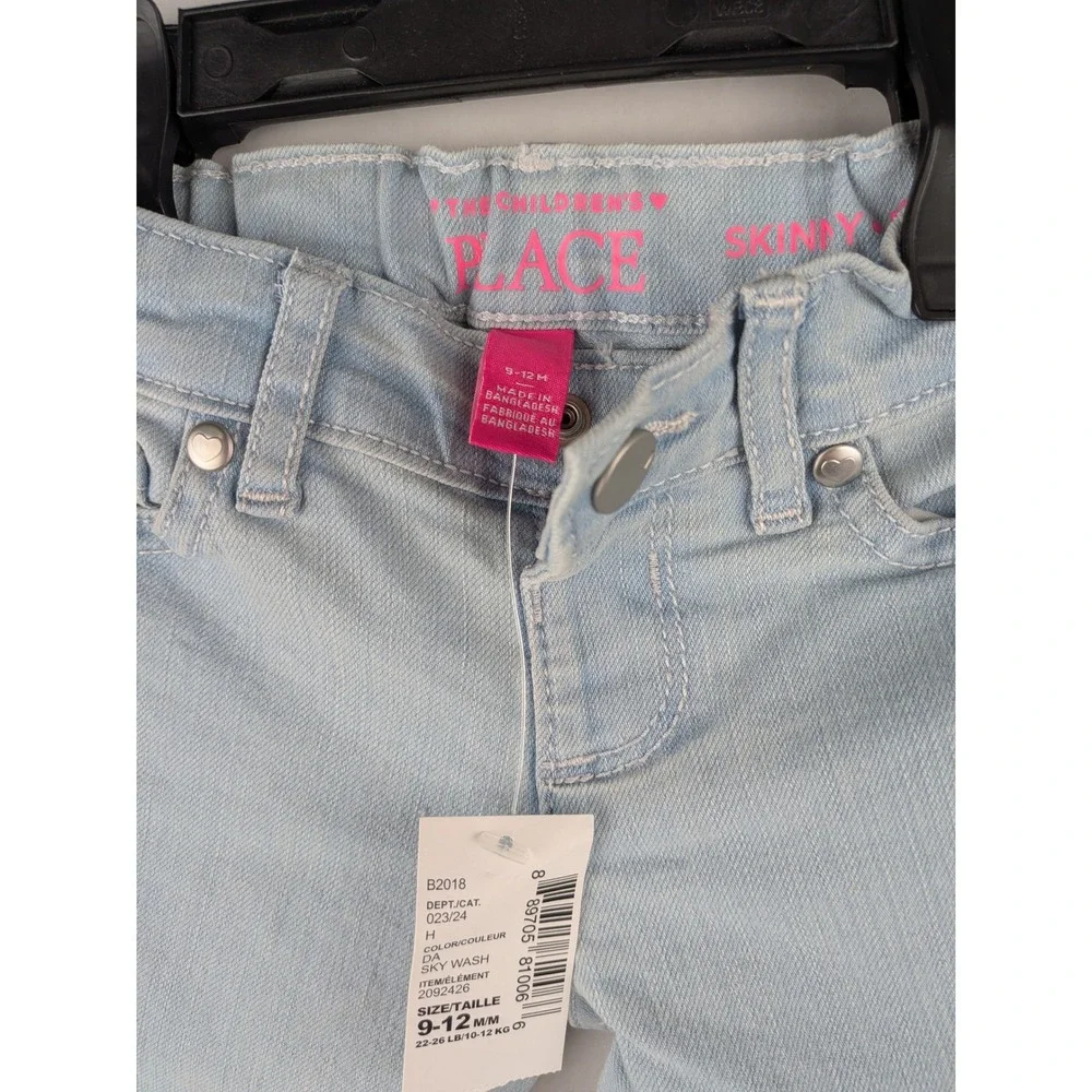 The Children's Place Toddler Girls Skinny Jeans Light Sky Wash Blue 9-12M NWT